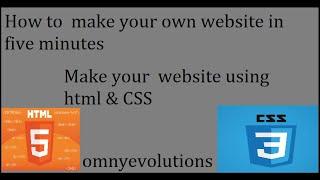 How to make a own website in five minutes || omnyevolutions