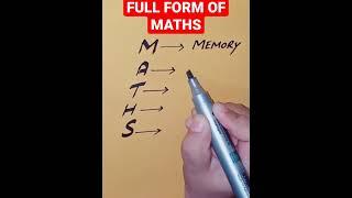 FULL FORM OF MATHS#maths #MATHSFUN#shorts #viral