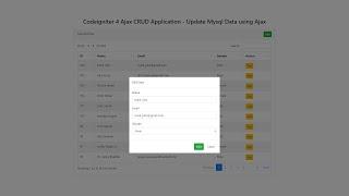 Ajax CRUD in Codeigniter 4 with DataTables - Update Data