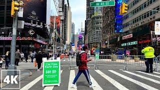 Times Square 42nd Street to Union Square on No Car Day + Farmers Market | 4K NYC Walking Tour