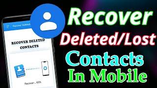 How To Recover Deleted Contacts in Mobile Without Backup 2023 | Restore Deleted Contacts In 2023