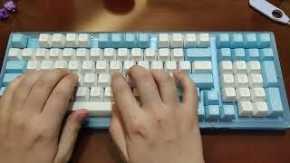 Akko Acr 98 Doll of the princess stock typing test. Jelly blue switches.