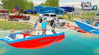 MEMORIAL DAY CAMPING & BOATING AT THE LAKE! | FARMING SIMULATOR 22