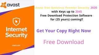 Avast free Antivirus Premier Security 2020 with Keys up to 2045 Protection Software 25 years coming