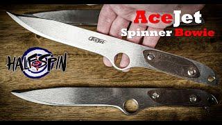 AceJet Spinner Bowie Silver Hunter Throwing Knives