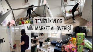 TEMIZLIK VLOG | Dip köşe temizlik , makinede yıkanabilen halı , mini market alışverişi 