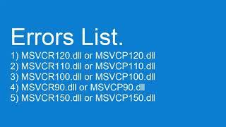 how to fix msvcp140.dll missing error windows 10/8/7