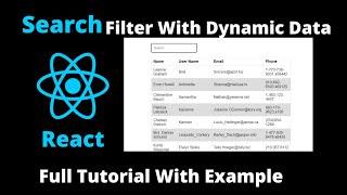 Search Filter Implementation In React Hooks With Dynamic Data
