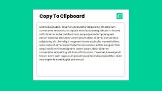 Javascript Copy to Clipboard | How to Copy Text to Clipboard using HTML, CSS & Javascript