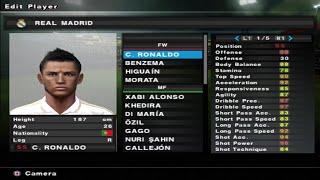 PES 2012 - Real Madrid - Stats - PS2