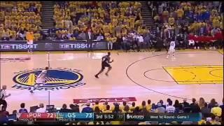 Draymond Green blocks to Noah Vonleh (Warriors vs Blazers)