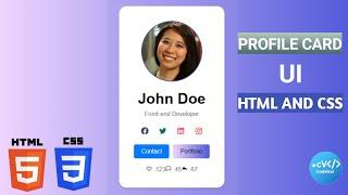 How to Make Profile Card in HTML & CSS | Profile Card UI Design | CodeVal Tutorial  #HTML #CSS #card