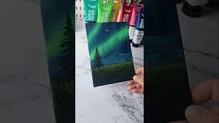 Easy way to paint the northern lights / acrylic painting ideas for beginners