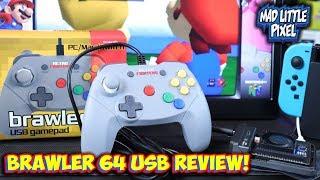 Retro Fighters Brawler 64 USB Review - Test With Pi 4 Retropie & Nintendo Switch!