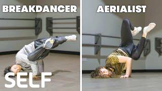 Aerialists Try to Keep Up with Breakdancers | SELF