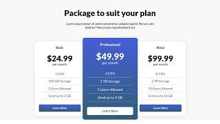 Create Awesome Responsive Pricing Table using HTML & CSS