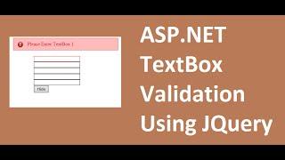 ASP.NET TextBox Validation Using JQuery