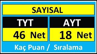 tyt 46 ayt 18 net sayısal kaç bin , 2024 YKS PUAN HESAPLAMA