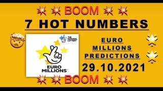 29.10.2021 |  Euromillion Lotto Predictions @TheNationalLottery UK JACKPOT BOOM