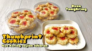 Resep THUMBPRINT STRAWBERRY COOKIES kue kering sajian lebaran (oven tangkring)