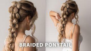 BEAUTIFUL BRAIDED PONYTAIL FOR SUMMER ️ Medium - Long Hair Hairstyles