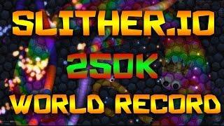 Slitherio 250k Worldrecort INSANE HACKS? 250 Bots!!!!