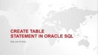 ADVANCE CREATE TABLE STATEMENT IN SQL