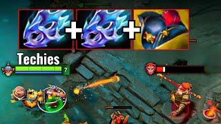 Insane 2000 Attack Range Techies x2 Moon Shards + Pirate Hat Builds 29Kills Dota 2