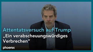 Sprecher der Bundesregierung Steffen Hebestreit u.a. zum Attentatsversuch auf Trump