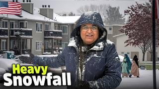 HEAVY SNOWFALL in Houston  REAL wali Snow Hogye  ( Part-1)