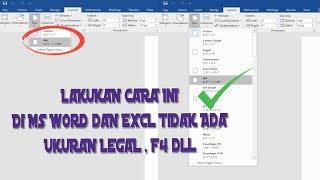 Tidak Ada Ukuran Legal,F4 dll Di Ms.Word dan Excl Lakukan Cara Ini % Berhasil