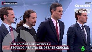 Los candidatos llegan al plató de Atresmedia para el debate a cuatro