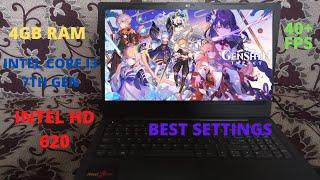 Genshin Impact Test On Low End Pc| FPS Test On 4gb Ram, Intel Core i3 7th gen, Intel HD Graphics 620