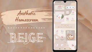 Aesthetic Android Homescreen | Beige Theme #aestheticandroid #aesthetichomescreen