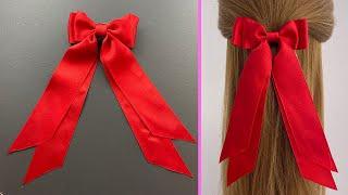  Hair Bow Tutorial | How to Make Long Tail Bows with Ribbon | Bow Hair Clip Making | Laço de cabelo