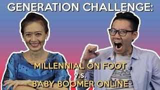 Generation Challenge: Millennial on Foot v.s. Baby Boomer Online