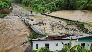 before and  the aftermath of hurricane beryl in Jamaica