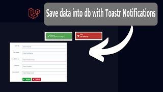 Save data into databases with Toastr Notification Laravel 8