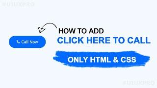 Working Click To Call Button | HTML CSS Tutorial