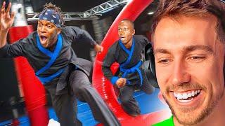 Miniminter Reacts To Ninja Warrior: Youtubers Edition (ft KSI, Niko & more)