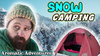 I Camped in a Snowstorm - All Night Challenge in a Tent