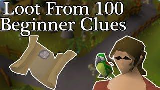Loot From 100 Beginner Clues (OSRS)