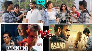 EMERGENCY  VS  AZAAD | Which Movie people Will watch ? Public Reaction | trailer ajay devgn  kangana