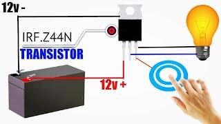 how to make touch switch | Touch on-off Switch using IRFZ44N Mosfet | Irfz44n Mosfet