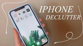 HOW TO DECLUTTER YOUR IPHONE | minimalist tips, organization, & what's on my iphone XR !