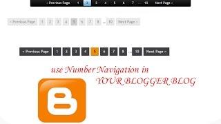How To add Number Navigation In Your Blogger Blog