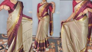 how to way cotton saree draping tutorial ️/step by step for beginners #sarees #fashion