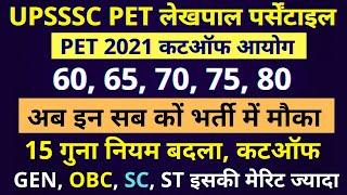 UPSSSC PET PERCENTILE | PET CUT OFF 2021 | UPSSSC PET CUT OFF 2021 | UP LEKHPAL VACANCY