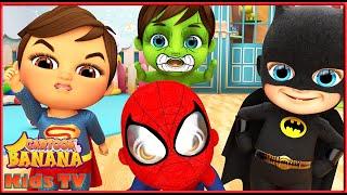 Super Heroes Musical Extravaganza‍️‍️ Nursery Rhymes & Kids Songs Banana Cartoon - Kids TV #117