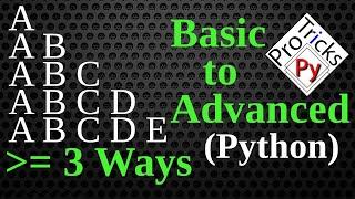 Python Pattern Program - Print Characters in Triangle Shape in Python | Python Character Pattern 6